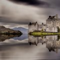 fantastic castle on a lake hdr