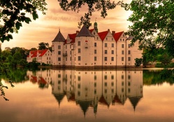 magnificent castle reflection hdr