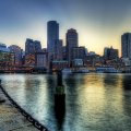beautiful boston harbor hdr
