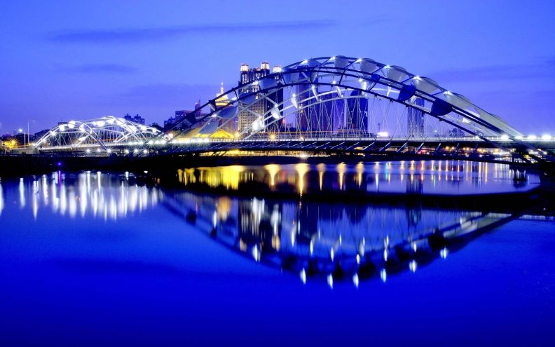 modern bridge above blue waters