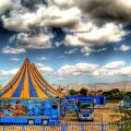 setting up a circus in valancia spain hdr
