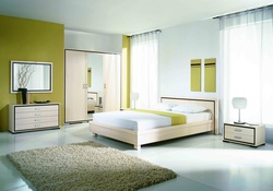 White and Green color combination room.