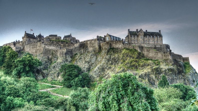 fabulous castle on a hill hdr