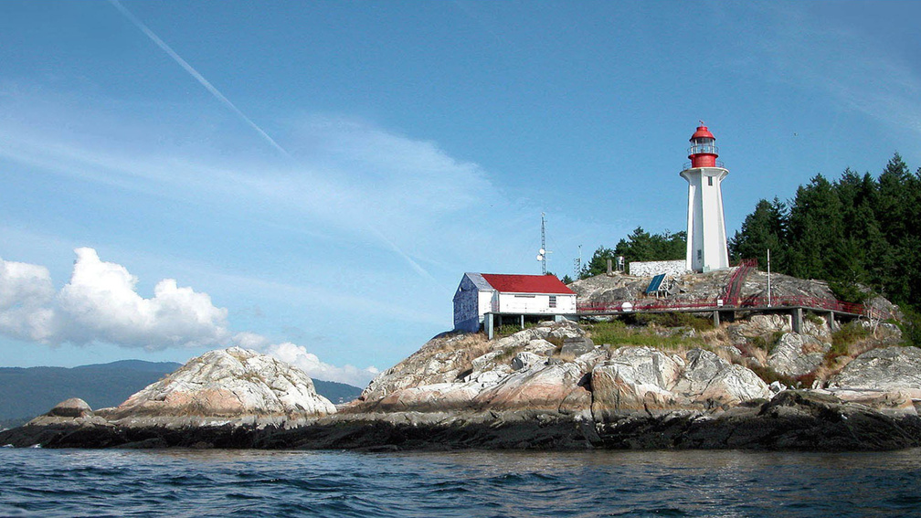 wonderful lighthouse on rocky shore