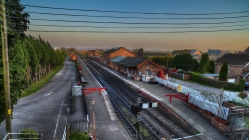marvelous view of a train station in a small town hdr