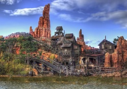 amazing wooden roller coaster hdr
