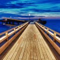 fantastic wooden pier at dusk