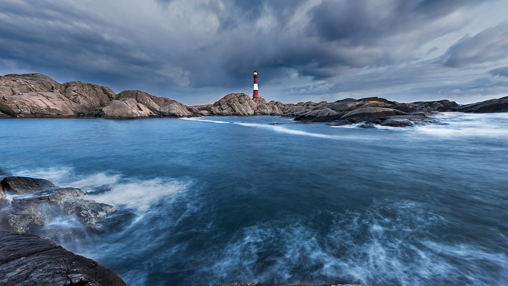 lighthouse on a rocky shore