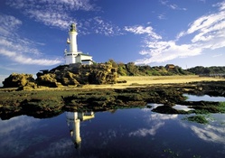 fantastic lighthouse reflected