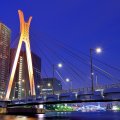 modern city bridges in tokyo japan