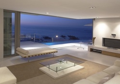 modern living room with exceptional view