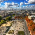 lovely city park by the river in paris hdr
