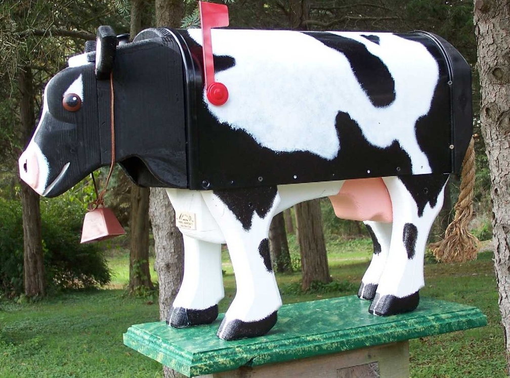 A cow mailbox