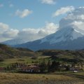 lovely town under majestic mountains in patagonia