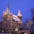 vajdahunyad castle in budapest in winter