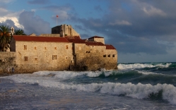 fortress monastery at the seashore