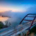 superb bridge into the fog