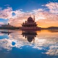 fantastic putra mosque in malaysia at sunset