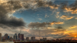 wide view of boston harbor hdr