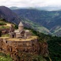 tatev monastary on mountains in armenia