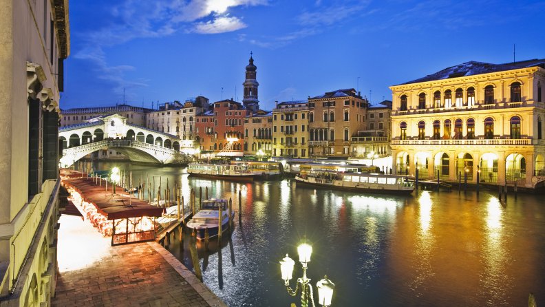 lovely canal scene in venice at night