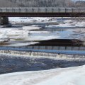 Bridge over icy river