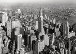 vintage view of nyc in grayscale