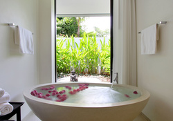 Tropical Modern Contemporary Luxury Bathroom at a Beautiful Resort