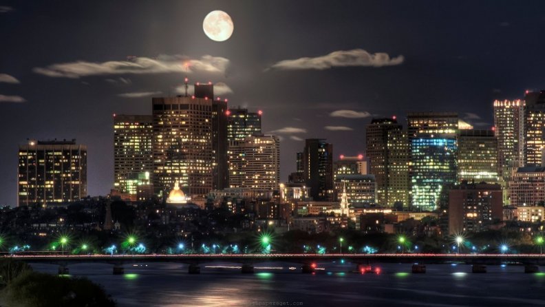 boston under a full moon