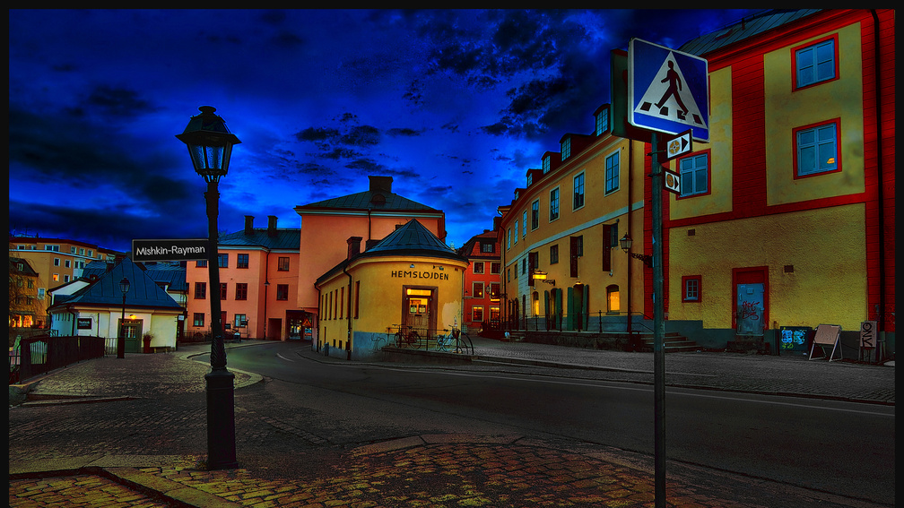 street in the town of uppsala sweden hdr