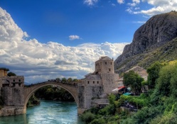 ancient bridge in mostar bosnia and herzegovina hdr