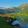 fantastic village on an alpine lake