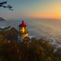 fantastic lighthouse at sunset