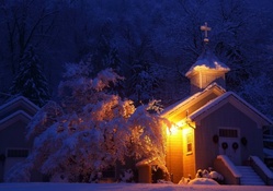 lovely church on a winter's night
