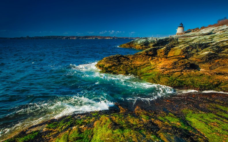 lighthouse on a wonderful rocky shore