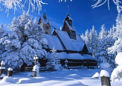 church deep in winter in poland