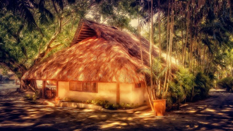 lovely island hut hdr