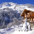 wondrous chalet in the french alps in winter