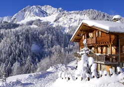 wondrous chalet in the french alps in winter