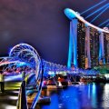 magnificent modern bridge at night hdr