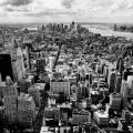 panorama of nyc in black and white
