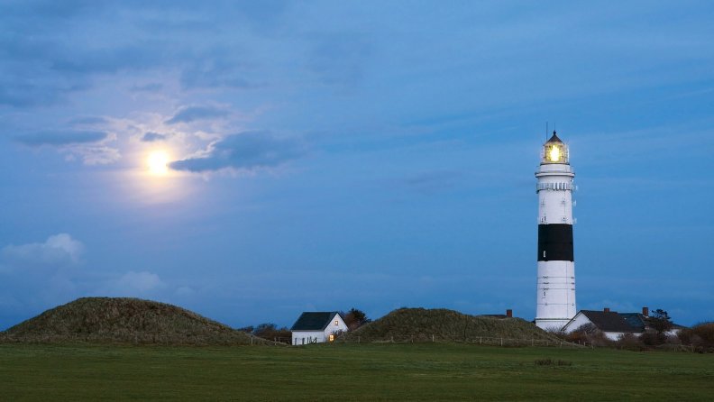 moonlight and lighthouse