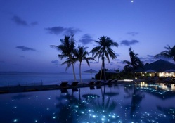 moon in the sky stars in the pool