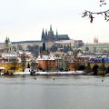 Old Prague with Castle in Winter