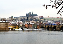 Old Prague with Castle in Winter