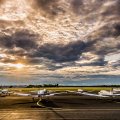 wonderful sunset on little airfield