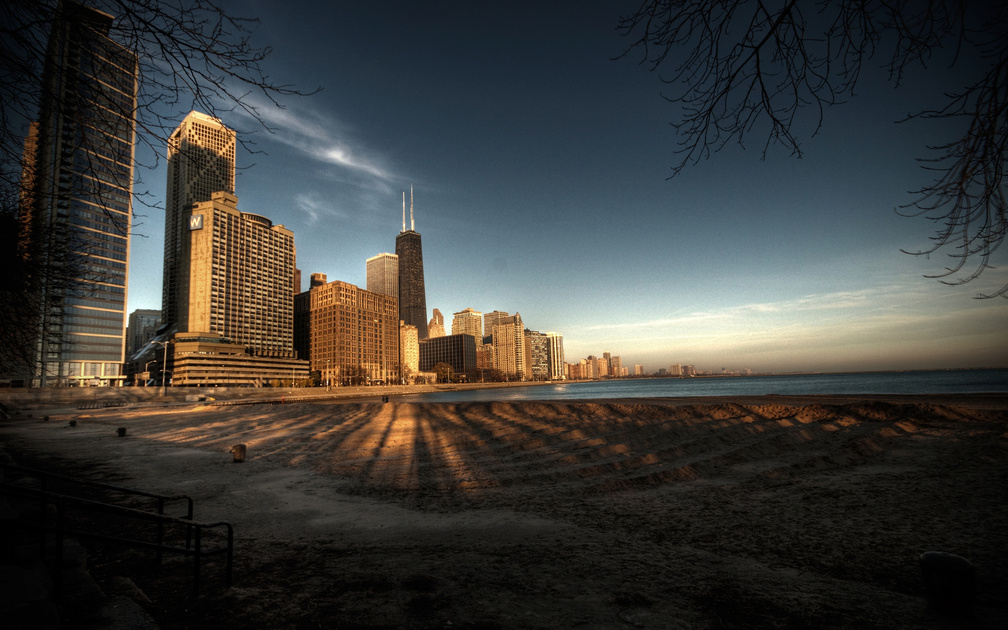 chicago, skyline, lake michigan,