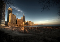 chicago, skyline, lake michigan,