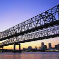 twilight on dual bridges in new orleans