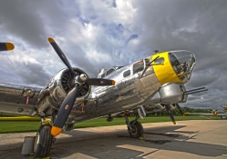 vintage B17 bomber on the tarmac hdr